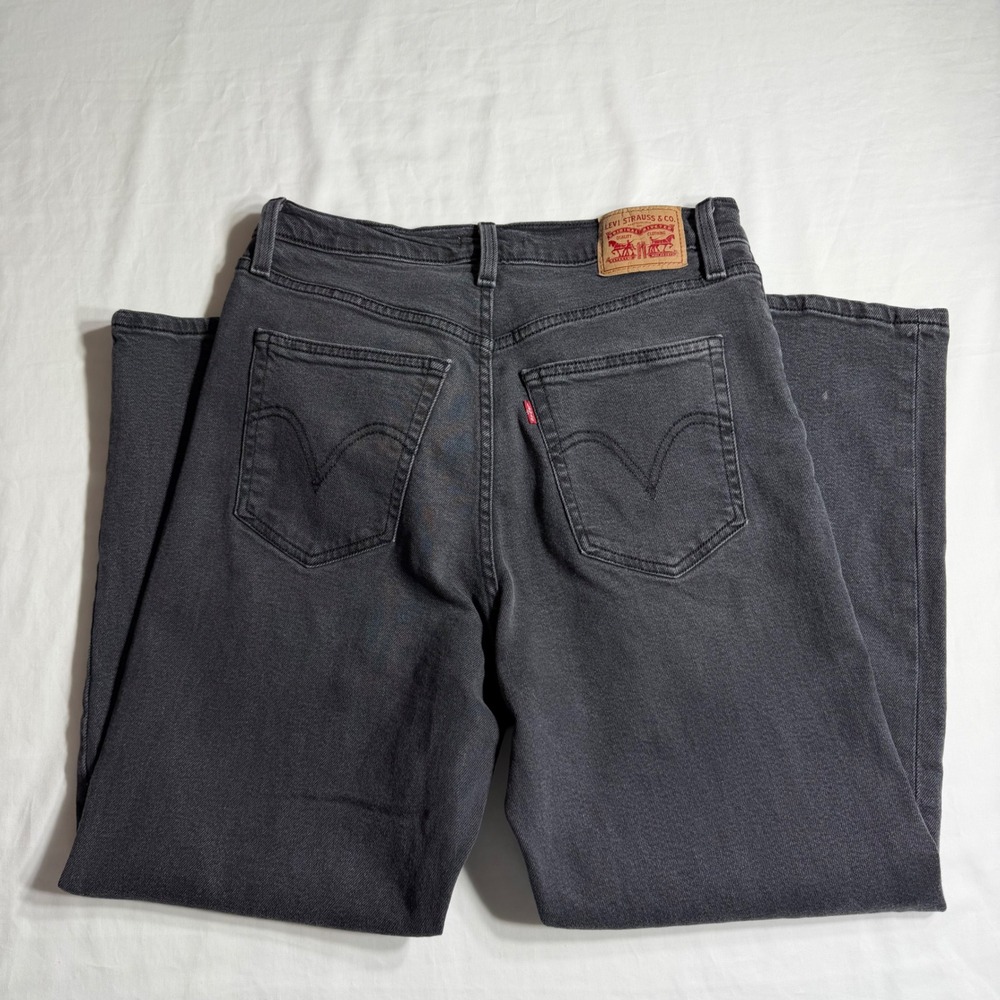 Levis Ribcage Straight Ankle Jeans Womens 31 Washed Black High Rise 72693-0134 - Picture 3 of 11
